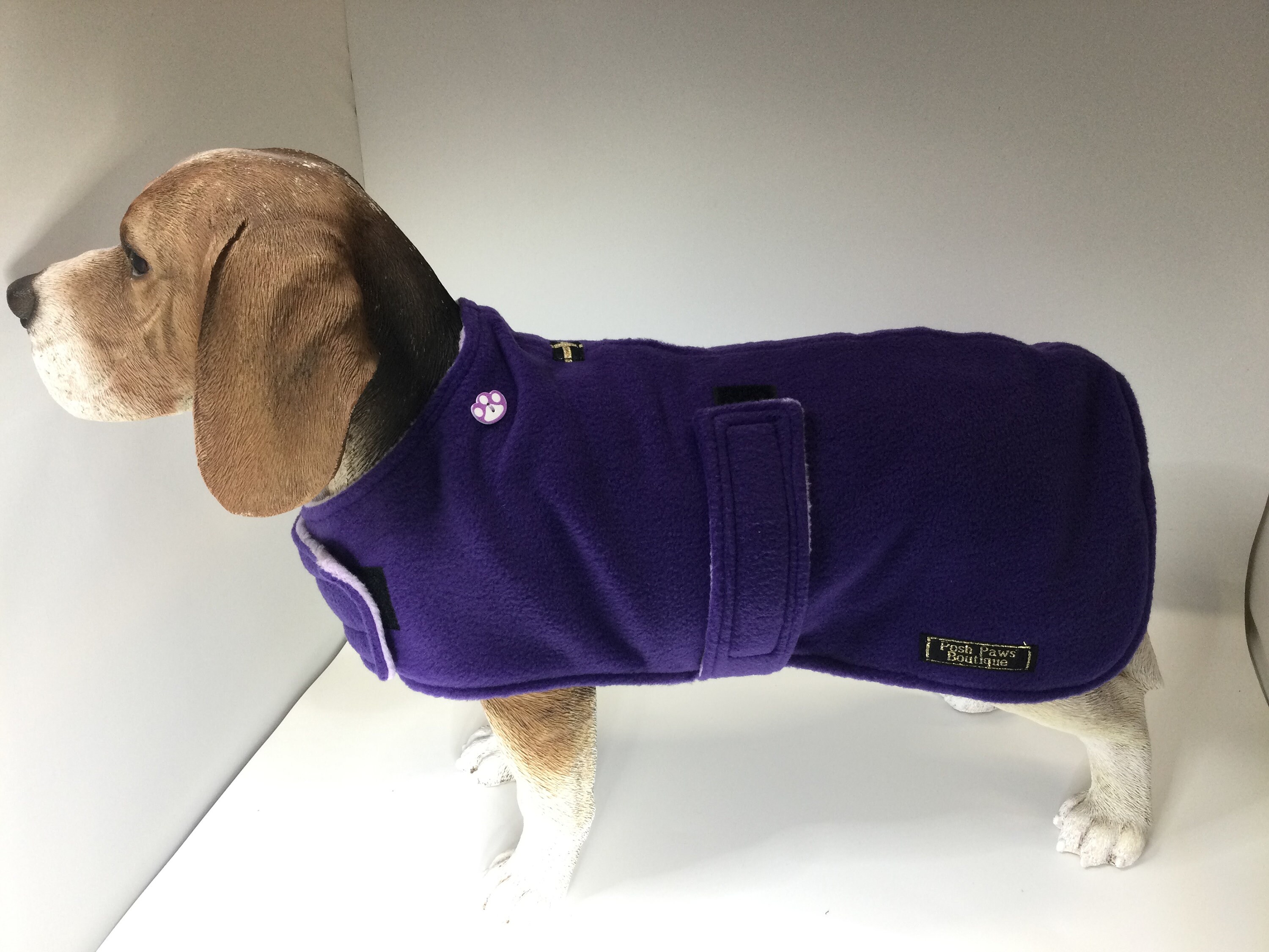 Purple & Lilac Fleece Dog Coat With Harness Hole Etsy Australia