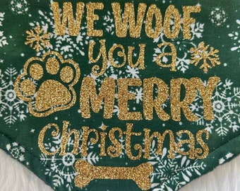 We woof you a merry xmas dog / cat Christmas bandanas