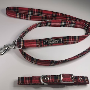 Red tartan collar & lead set (available seperately)