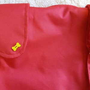 Red waterproof dog coat with fleece lining image 2