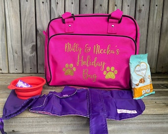 Bolsa de viaje personalizada para perros y mascotas, ideal para el novio y para pasear.
