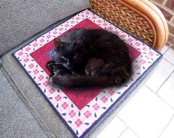 Alfombra acolchada para gatos: algodón rojo y azul, protector de sofá