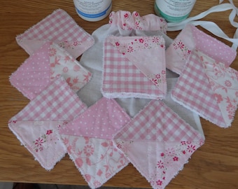 Juego de discos faciales de algodón lavables: toallitas desmaquillantes reutilizables con bolsa de lavado