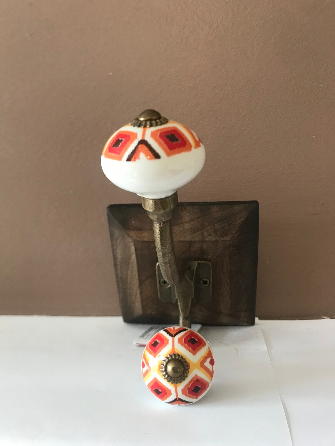 Double ceramic coat hook/hanger kasbah design Etsy