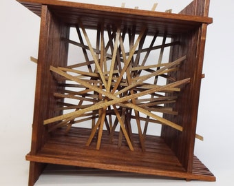 1 Cubic Foot | Abstract Wooden Geometric Table Sculpture