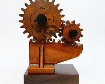 Pinch Point | Wooden Foundry Gear Molds Table Sculpture