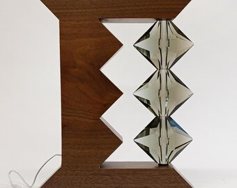 Sigma | Walnut and Glass Table Accent Light
