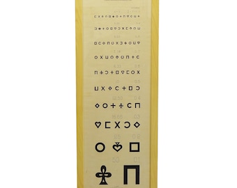 Original Antique French Eye Chart for Illiterates