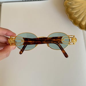 Deadstock Round Vintage Sunglasses, Gold Frame Sunglasses, 90s Made Sunglasses, Made in Italy, New Old Stock, gift for her