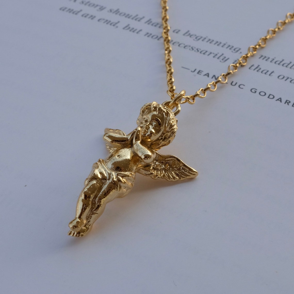 Baby Angel Necklace Etsy