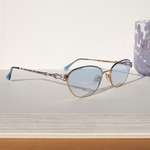 Authentic Vintage Sunglasses, 90s Made Sunglasses, New Old Stock Sunglasses, Unique Deadstock Sunglasses, Blue Tinted Lenses, Gift for her