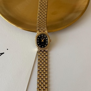 Women’s Vintage Gold Plated Watch, 90s Deadstock Vintage Watch, New Old Stock Swiss Quartz Vintage Watch