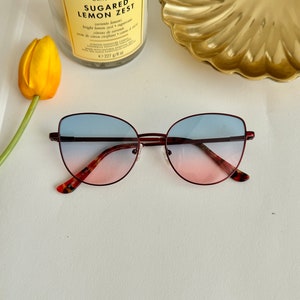 Deadstock Vintage Cat Eye Sunglasses, 90s Vintage Cat Eye Sunglasses with Tinted Lenses, New Old Stock Sunglasses, gift for her