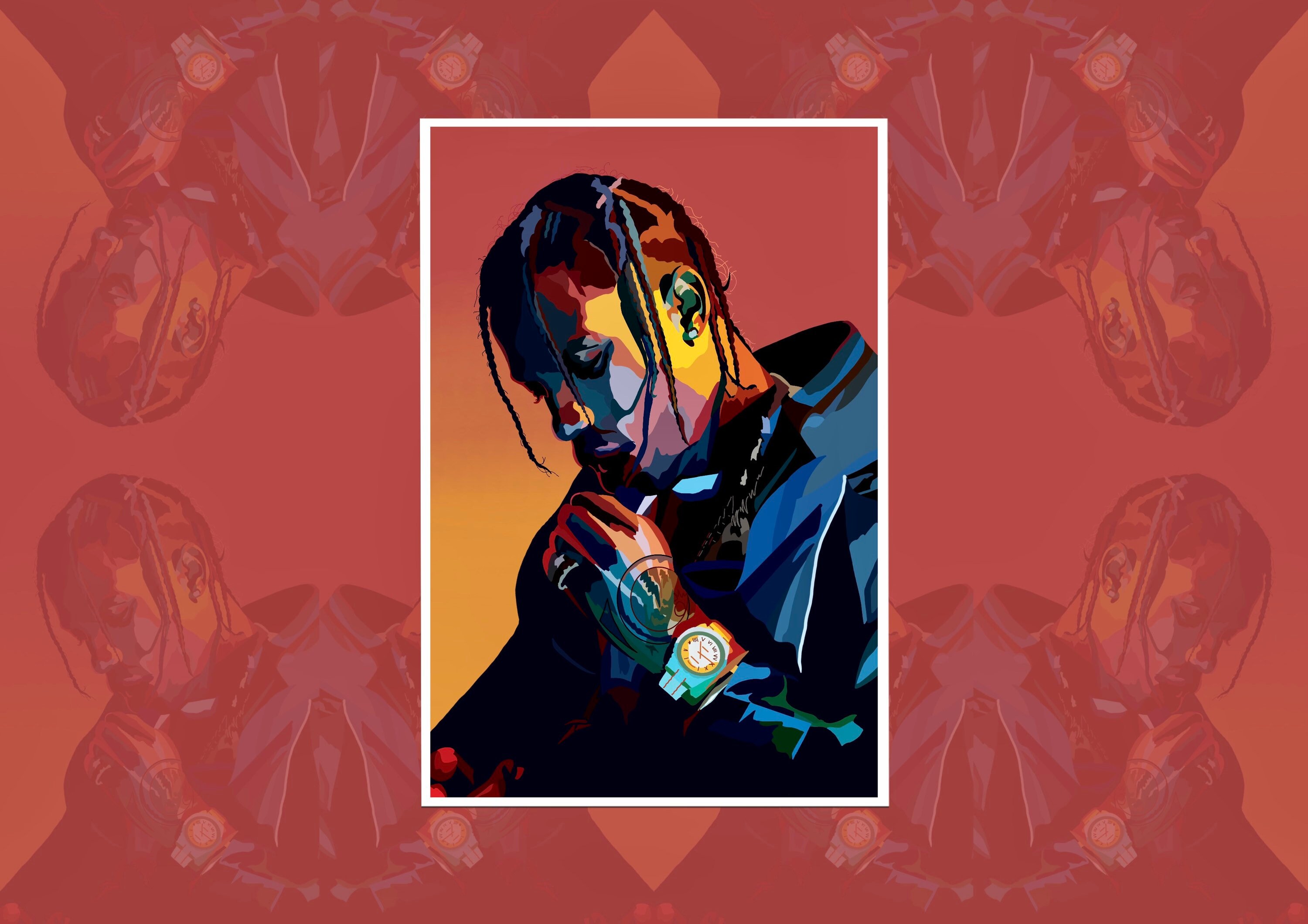 Travis Scott Digitally Drawn Minimalist Print | Etsy