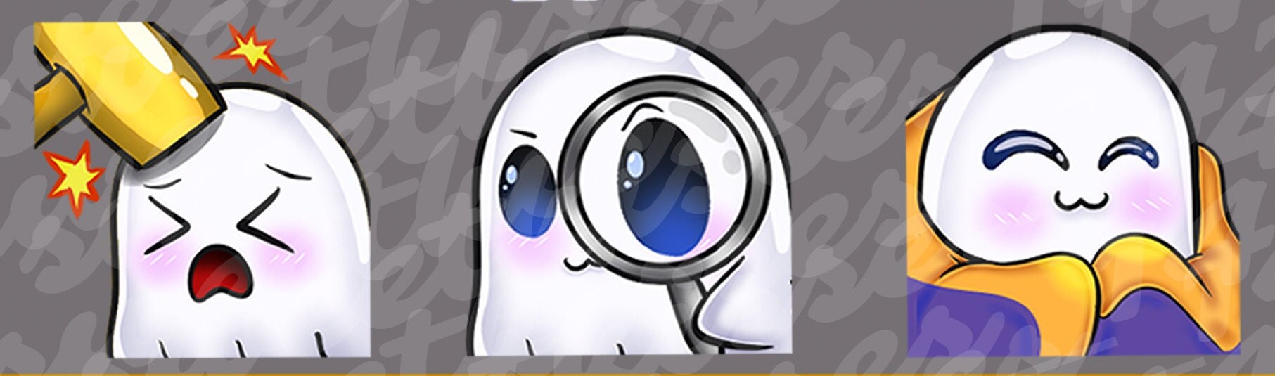 Twitch Ghost Emote Pack 1 BONUS Badges | 6 Ready to Use Emotes for ...