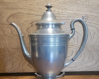 Vintage Pewter Teapot with Hinged Lid - Coffee Server Piece