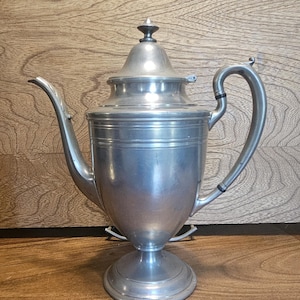 Vintage Pewter Teapot with Hinged Lid - Coffee Server Piece
