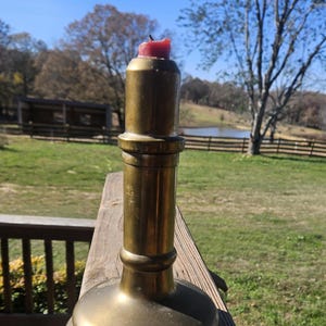 Brass Candlestick Holder - Spring Fed Candle Holder - 8 Inches Tall