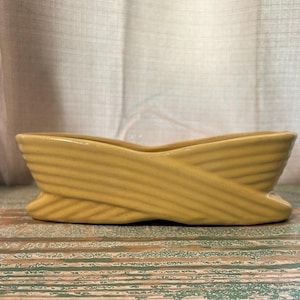 Vintage Gold Pottery Planter - Mid-Century Cacti Pot