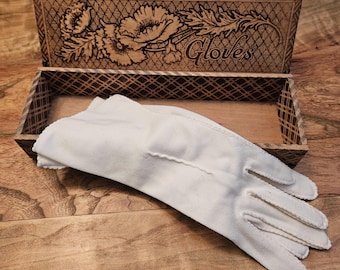 Antique Pyrography Burned Glove Box with Beautiful Floral Design on Wood - Poppy Flower Design