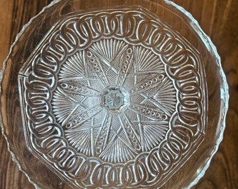 Antique Yoke & Circle Pedestal Cake Display Stand by J.B. Higbee Company - EAPG - 1912
