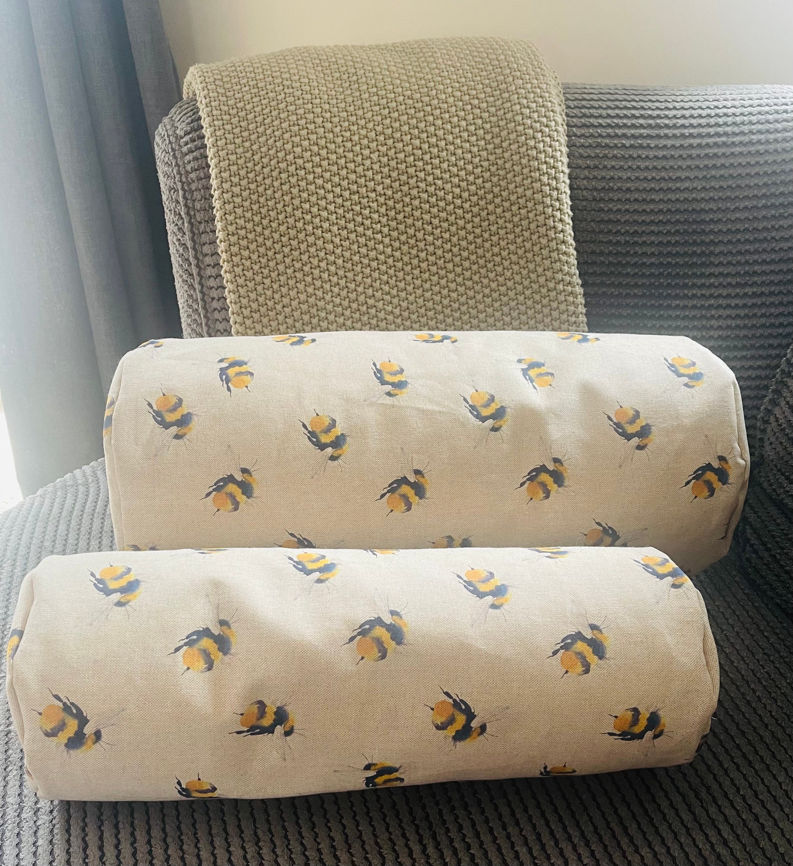 Handmade Linen Look Bolster Cushions in 2 Sizes Etsy UK