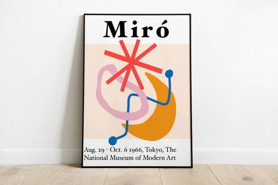 miro exhibition poster printable wall art print | joan miro exhibition print digital download | illustration modern art print