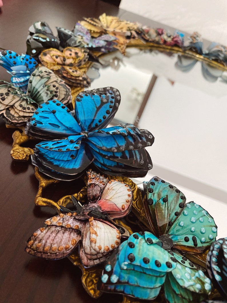 Handmade Mirror Butterfly Mirror Wall Decor Wall Hanging Etsy