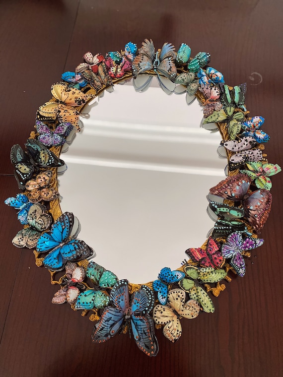 Handmade Mirror Butterfly Mirror Wall Decor Wall Hanging Etsy