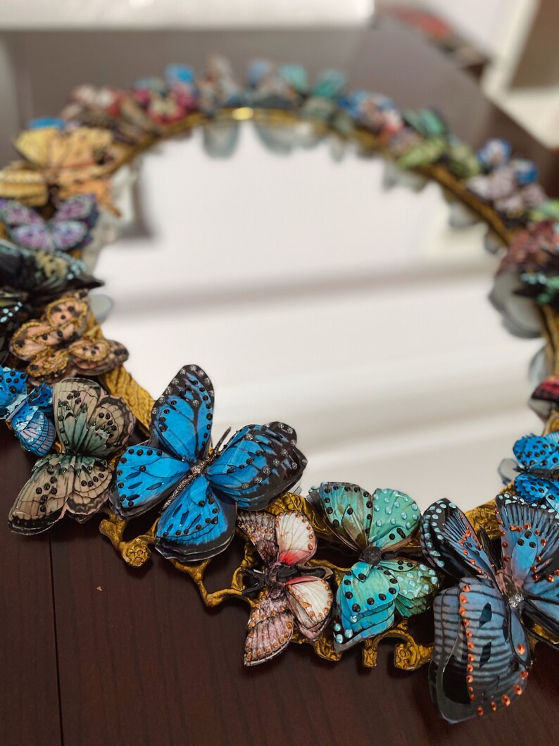Handmade Mirror Butterfly Mirror Wall Decor Wall Hanging Etsy