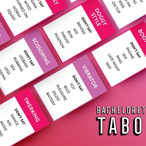 Bachelorette Party Four Pack Taboo Charades Pictionary Five Second Game Bachelorette Party Adults only Instant Download image 4