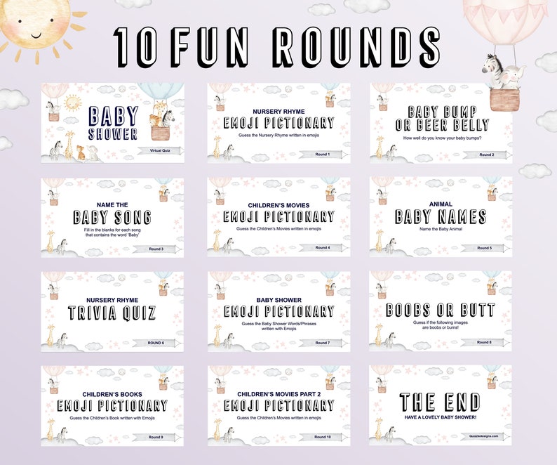 Virtual Baby Shower Powerpoint Game Baby Shower Quiz Etsy
