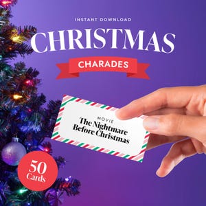 Scharade Weihnachtsspiel - Druckbare Karten - Scharade für Familien, Freunde und Kinder - Einfaches DIY Weihnachtsspiel - Handle es - Sofort Download