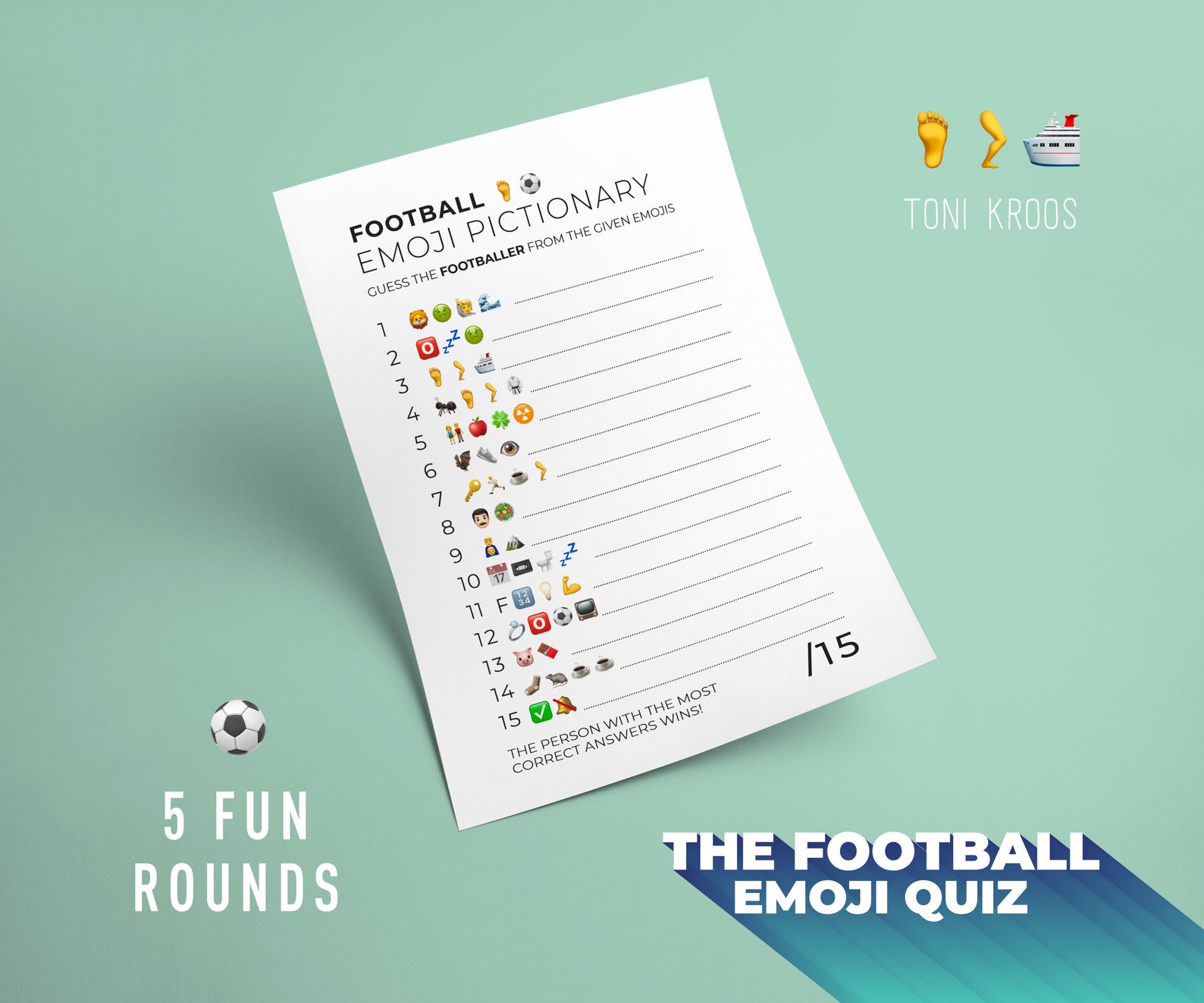 Football Emoji Quiz Modern Design Printables Emoji Pictionary 5 Fun