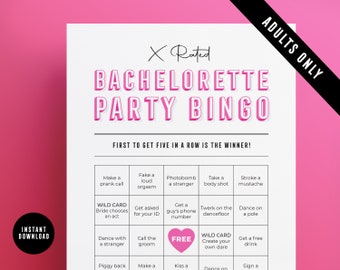 Bingo de despedida de soltera, juego de despedida de soltera solo para adultos, juego de bingo de despedida de soltera sucio imprimible, juego de beber Descarga instantánea