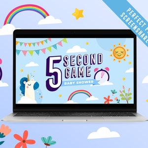 Baby Shower 5 Second Game | Powerpoint Quiz Fun | Virtual Baby Shower | Five Second Game | Zoom Game | Screenshare | Modern Baby Shower
