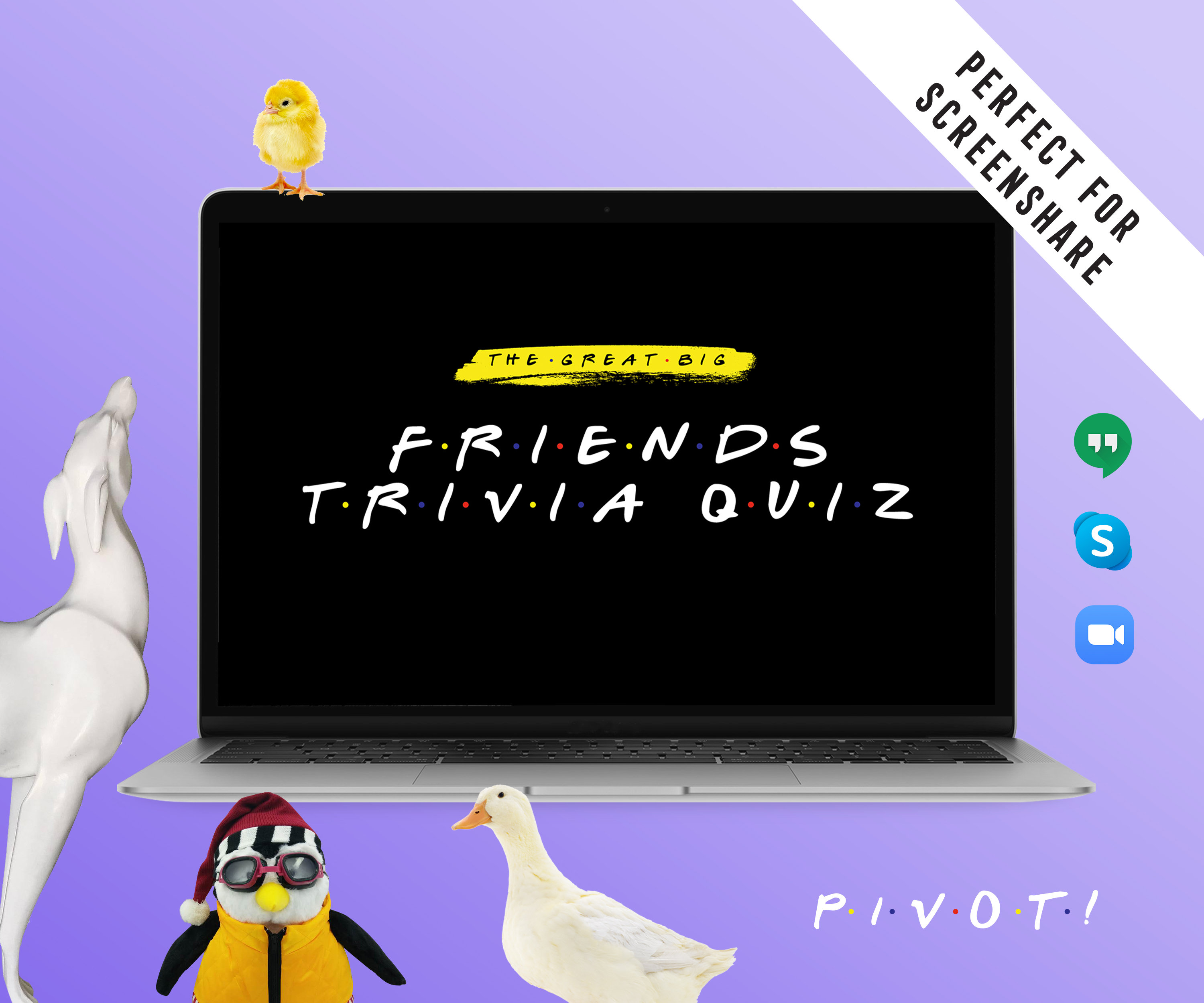 Friends TV Show Quiz | Friends theme Quiz | Powerpoint Quiz | Virtual Quiz | Office Icebreaker | Zoom Screenshare | Team Building | Party