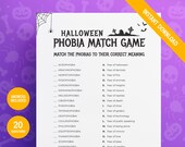 Halloween Phobia Quiz | Halloween Activity | Printables | Phobias | Fun Halloween game | Halloween match the phobia | Instant Download