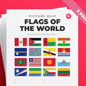 Flags of the World | Flag Quiz Part Four | Learn World Flags | Educational Fun | Geography | School Activity | Printable | Digital Download