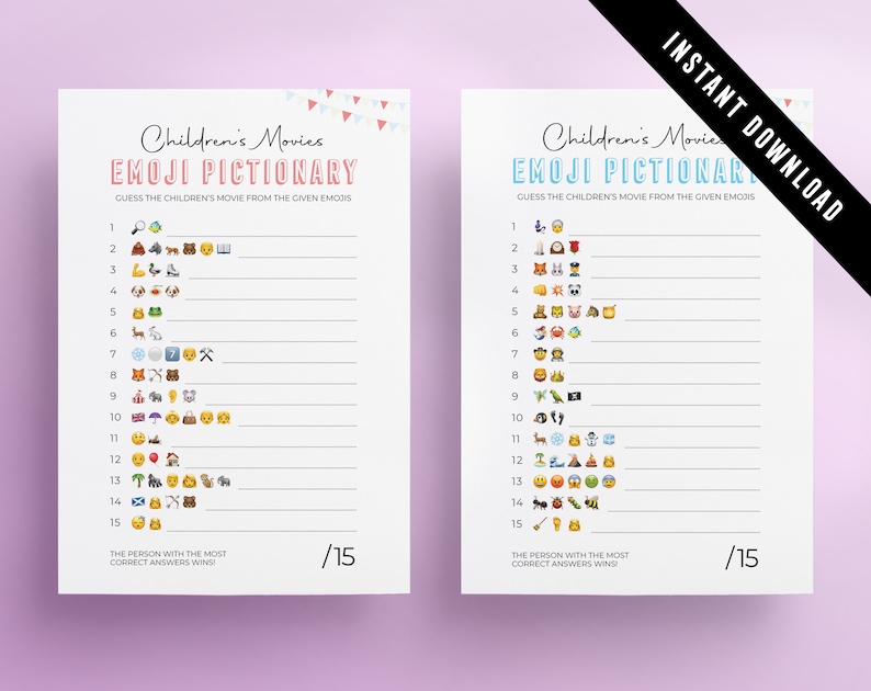 The Baby Shower Quiz Modern Design Printables Emoji | Etsy