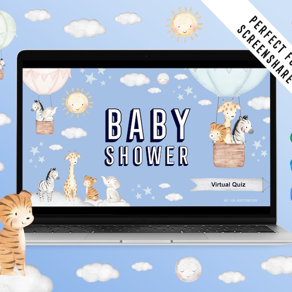 Virtual Baby Shower Powerpoint Game | Baby Shower Quiz | Distance Baby Shower | Baby Shower Screenshare | Editable | Baby Shower Fun Games