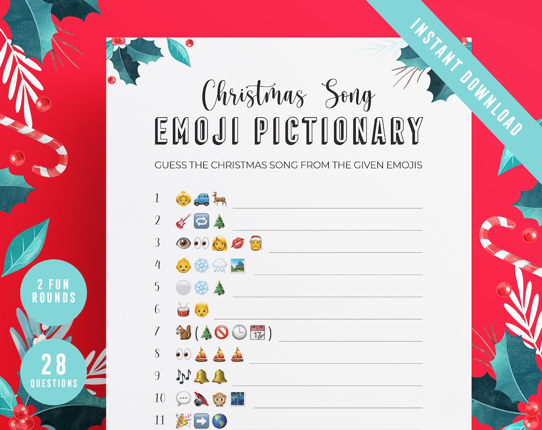 Christmas Song Emoji Quiz Christmas Activity Printables Emoji