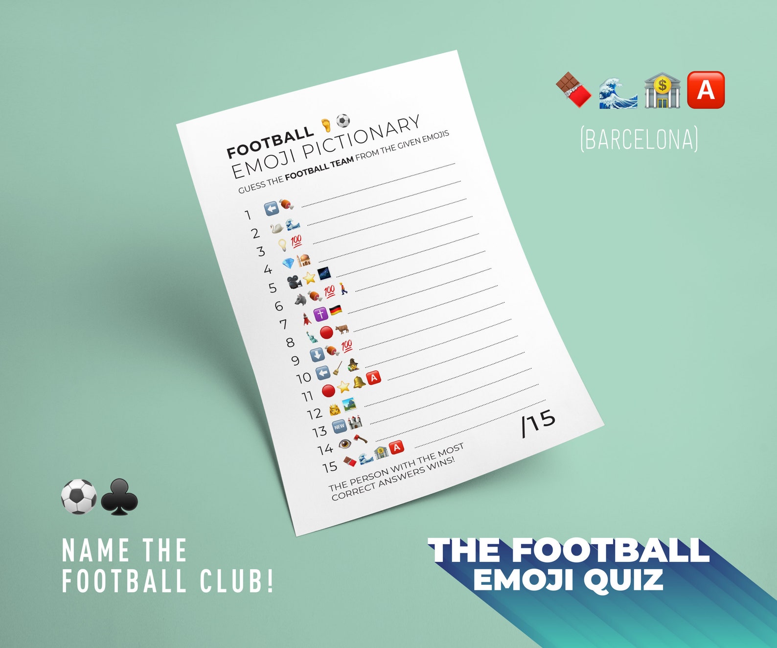 Football Emoji Quiz Modern Design Printables Emoji Pictionary 5 Fun