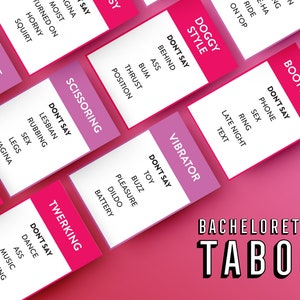 Vrijgezellenfeest Taboe | Alleen volwassenen Vies Taboe | Afdrukbaar | Feestspel | Vrijgezellenspelidee | Vrijgezellenfeest | Zeg het niet! | Downloaden