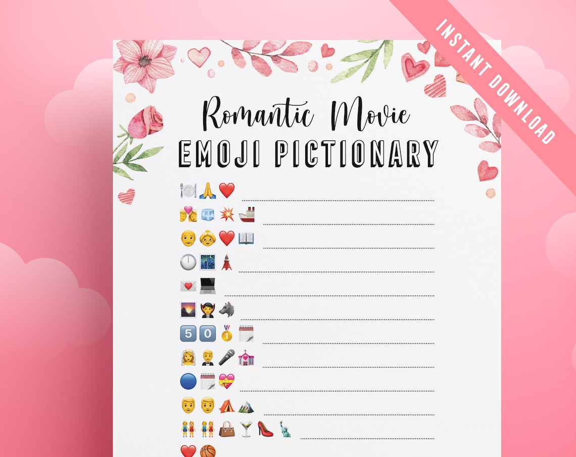 Bridal Party Emoji Pictionary Hen Do Printables Emoji - Etsy