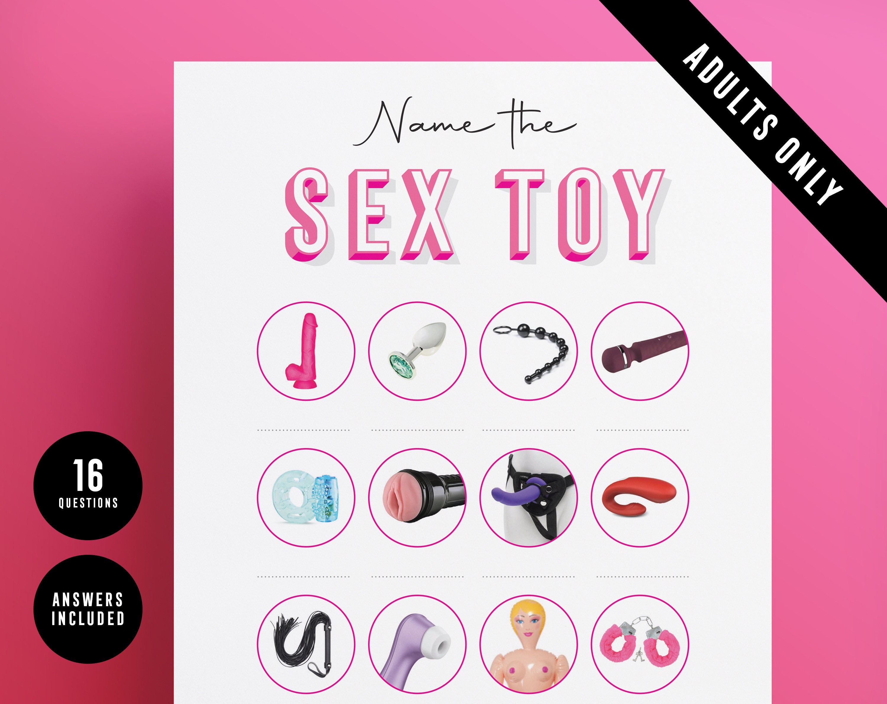 Bachelorette Sex Toys - Bachelorette Party Game Printable Name the Sex Toy Game - Etsy Hong Kong