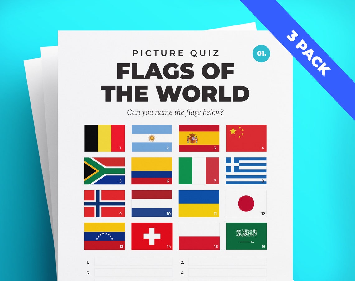 Flags of the World Flag Quiz Learn World Flags  Etsy