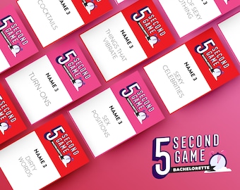 Bachelorette Party Five Second Game | Adults Only Dirty 5 Second Game | Printable | Party Game | Bachelorette Game | Hen Party | Download