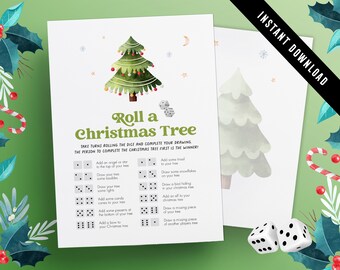 Christmas Roll a Christmas Tree Dice Game | Xmas Roll a Game | Christmas Drawing Game | Family Activity | Christmas Fun | Xmas Download