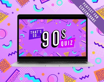 That's So 90s Quiz | Fun Zoom Quiz | 90s Culture | Powerpoint Quiz | Virtual Quiz | Office Icebreaker | Zoom Screenshare | Team Building